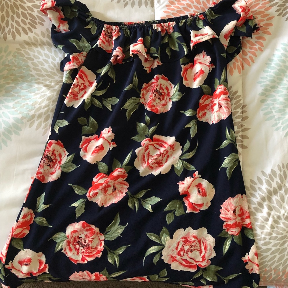 Floral Rose Off the shoulder dress